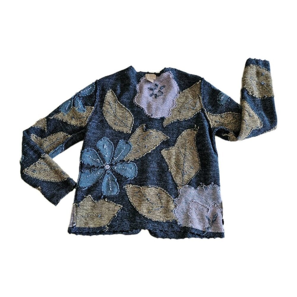 Vtg Sigrid Olsen Knit Cardigan Womens M Multicolor LS Buttons Boho Floral Boho - Picture 16 of 16